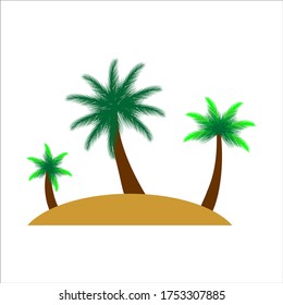 Palm tree isolated on a white background. Vector illustration.
