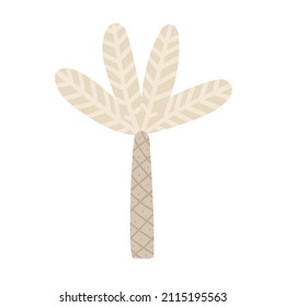 palm tree isolated on white background, childish illustration for designs and print