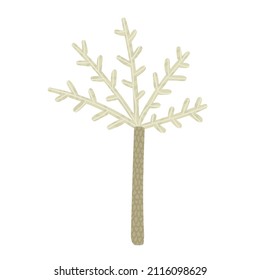 palm tree isolated on white background, childish illustration for designs and print