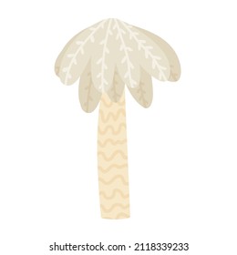 palm tree isolated on white background, childish illustration for designs and print