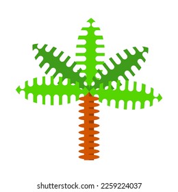 Árbol de palma aislado en fondo blanco, icono plano de caricatura única para aplicaciones y sitios web, ilustración vectorial