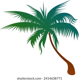 Palme einzeln auf weißem Hintergrund. Vektorgrafik.