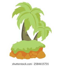 Palm tree isolated on white background. Vector illustration in flat style