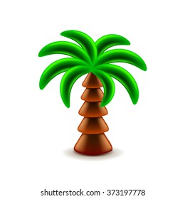 Palm tree isolated on white photo-realistic vector illustration