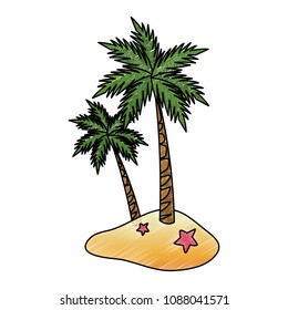 Palm tree isolated scribble