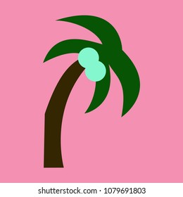 Palm tree isolated. Vector illustration