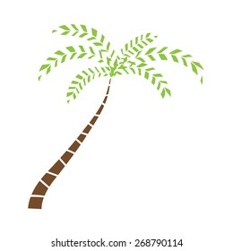 Palm tree, isolated vector illustration