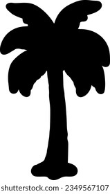 Palme einzeln auf Vektorsilhouette Symbol