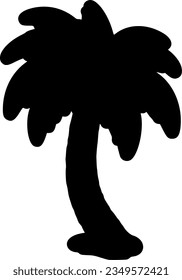 icono de la silueta vectorial aislada de la palmera