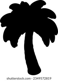 icono de la silueta vectorial aislada de la palmera