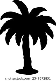icono de la silueta vectorial aislada de la palmera