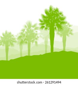 Palm tree landscape ecology environment green concept background vector 