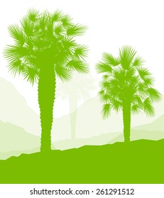 Palm tree landscape ecology environment green concept background vector