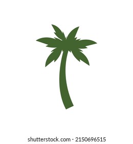 Palm tree leaf  illustration logo template vector design