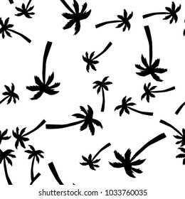 Palm tree leaf seamless pattern