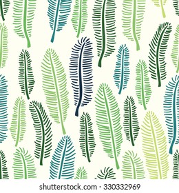 Palm tree leaf seamless pattern vector
