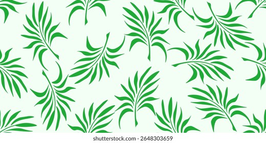 Palme Blatt nahtlose Gitter. Sommer Natur nahtlose Muster. Vektorgrafik von Palm Leaves Hintergrund perfekte Raum Innenwand Abdeckung, Wohnzimmer Tapete Druck. Bettwäsche-Druck. EPS 10 