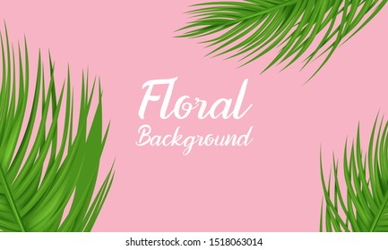 palm tree leaves floral background