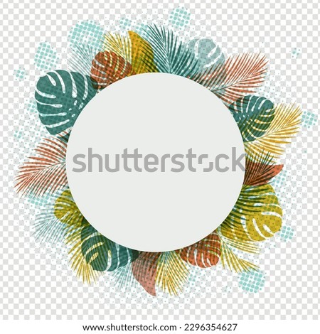Palm Tree Leaves Leaves Frame Transparent Bachground With Gradient Mesh, Vector Illustration