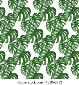Palm tree leaves pattern Vector. Exotic background