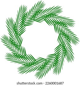 Palm tree leaves round frame. Tropical greeting card