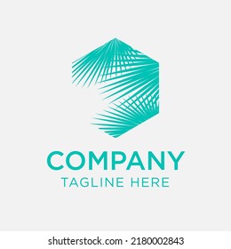 PALM TREE LEAVES TEMPLATE LOGO