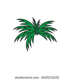 palm tree leaves vector icon, coconut tree logo