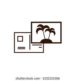 Palm tree letter design, Summer vacation tropical nature island and season theme Vector illustration
