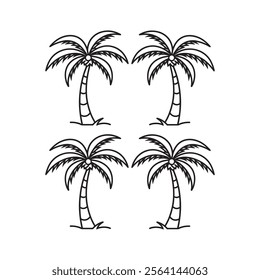 palm tree  line art design 