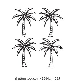 palm tree  line art design 