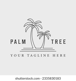 palm tree line art logo vector symbol illustration graphic design