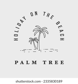 palm tree line art logo vector symbol illustration graphic design