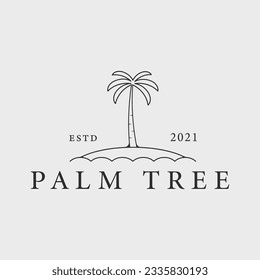 palm tree line art logo vector symbol illustration graphic design