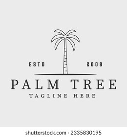 palm tree line art logo vector symbol illustration graphic design