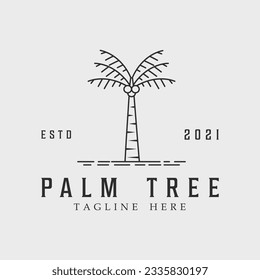 palm tree line art logo vector symbol illustration graphic design