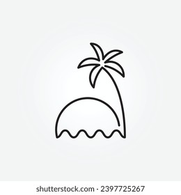 palm tree line art logo vector illustration template design