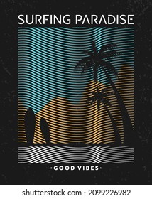 Palm tree line art poster concepts