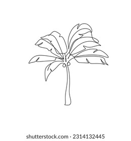 Ilustración vectorial de la línea de árbol de palma