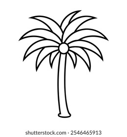 Diseño de Vector de arte de línea de palmera 