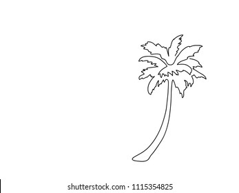 Palm tree line drawing, vector illustration design. Holidays collection.