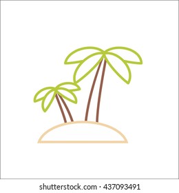 Palm tree line icon