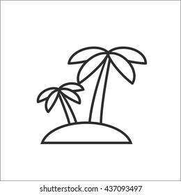 Palm tree line icon