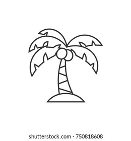 Palm tree line icon