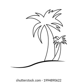 Palm tree line icon. design template vector