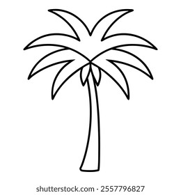 Palm tree line icon on white backgrount