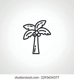 Palm tree line icon. Palm tree outline icon
