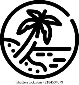 Palm Tree Line icon vector design and illustration template