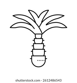 palm tree line icon vector. palm tree sign. isolated contour symbol black illustration