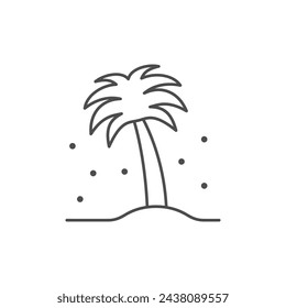 Palm tree line outline icon