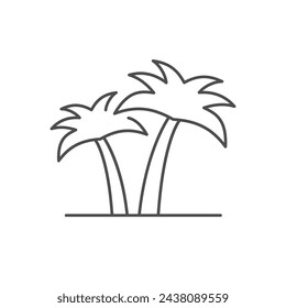 Palm tree line outline icon